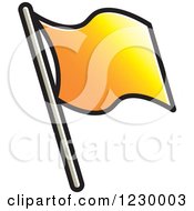 Clipart Of A Gradient Orange Waving Flag Icon Royalty Free Vector Illustration