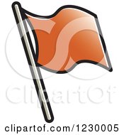Clipart Of A Brown Waving Flag Icon Royalty Free Vector Illustration