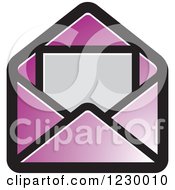 Clipart Of A Purple Letter And Envelope Icon Royalty Free Vector Illustration