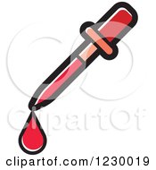 Clipart Of A Red Eye Dropper Icon Royalty Free Vector Illustration by Lal Perera