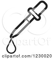 Clipart Of A Black And White Eye Dropper Icon Royalty Free Vector Illustration by Lal Perera