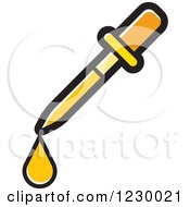 Clipart Of A Yellow Eye Dropper Icon Royalty Free Vector Illustration by Lal Perera