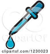 Clipart Of A Blue Eye Dropper Icon Royalty Free Vector Illustration