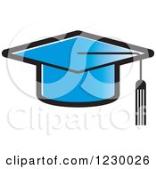 Poster, Art Print Of Blue Mortar Board Graduation Cap Icon