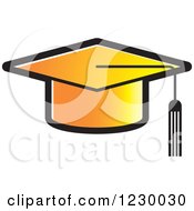 Poster, Art Print Of Gradient Orange Mortar Board Graduation Cap Icon