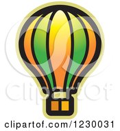 Poster, Art Print Of Green And Orange Hot Air Balloon Icon