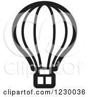 Clipart Of A Black And White Hot Air Balloon Icon Royalty Free Vector Illustration by Lal Perera