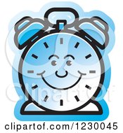 Poster, Art Print Of Happy Blue Alarm Clock Icon