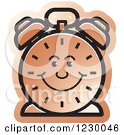 Poster, Art Print Of Happy Brown Alarm Clock Icon
