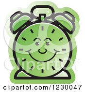 Poster, Art Print Of Happy Green Alarm Clock Icon