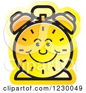 Poster, Art Print Of Happy Yellow Alarm Clock Icon