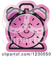 Poster, Art Print Of Happy Purple Alarm Clock Icon