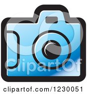 Clipart Of A Blue Camera Icon Royalty Free Vector Illustration
