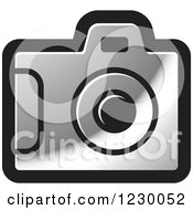 Clipart Of A Silver Camera Icon Royalty Free Vector Illustration