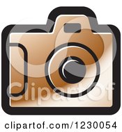 Clipart Of A Bronze Camera Icon Royalty Free Vector Illustration