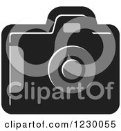 Clipart Of A Grayscale Camera Icon Royalty Free Vector Illustration