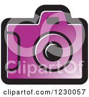 Clipart Of A Purple Camera Icon Royalty Free Vector Illustration