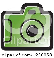 Clipart Of A Green Camera Icon Royalty Free Vector Illustration