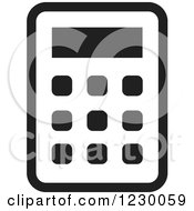 Clipart Of A Black And White Calculator Icon Royalty Free Vector Illustration