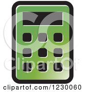Clipart Of A Green Calculator Icon Royalty Free Vector Illustration by Lal Perera