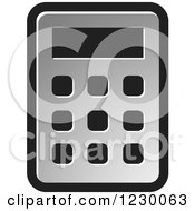 Clipart Of A Silver Calculator Icon Royalty Free Vector Illustration
