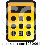 Clipart Of A Yellow Calculator Icon Royalty Free Vector Illustration by Lal Perera