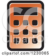 Clipart Of A Brown Calculator Icon Royalty Free Vector Illustration by Lal Perera