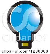 Clipart Of A Blue Light Bulb Icon Royalty Free Vector Illustration