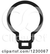 Clipart Of A Black And White Light Bulb Icon Royalty Free Vector Illustration