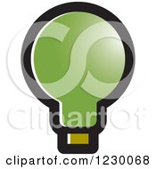 Clipart Of A Green Light Bulb Icon Royalty Free Vector Illustration