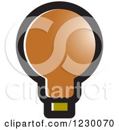 Clipart Of A Brown Light Bulb Icon Royalty Free Vector Illustration