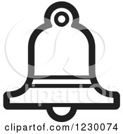 Clipart Of A Black And White Bell Icon Royalty Free Vector Illustration