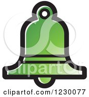 Clipart Of A Green Bell Icon Royalty Free Vector Illustration