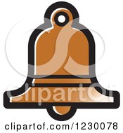 Clipart Of A Brown Bell Icon Royalty Free Vector Illustration