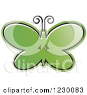 Clipart Of A Green Butterfly Icon Royalty Free Vector Illustration