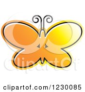Clipart Of A Gradient Orange Butterfly Icon Royalty Free Vector Illustration