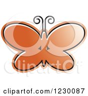 Clipart Of A Brown Butterfly Icon Royalty Free Vector Illustration