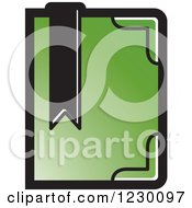 Clipart Of A Green Book With A Bookmark Icon Royalty Free Vector Illustration