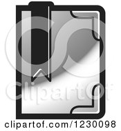 Poster, Art Print Of Silver Book With A Bookmark Icon