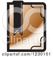 Clipart Of A Bronze Book With A Bookmark Icon Royalty Free Vector Illustration