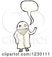 Clipart Of A Talking Ghost Royalty Free Vector Illustration