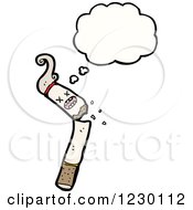 Clipart Of A Thinking Broken Cigarette Royalty Free Vector Illustration by lineartestpilot