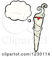 Clipart Of A Thinking Doobie Royalty Free Vector Illustration