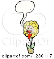 Clipart Of A Talking Bleeding Flower Royalty Free Vector Illustration by lineartestpilot