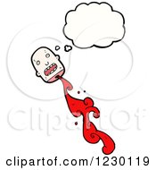 Clipart Of A Thinking Bleeding Decapitated Head Royalty Free Vector Illustration by lineartestpilot