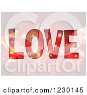 Poster, Art Print Of The Word Love Wiht Flares And Stars