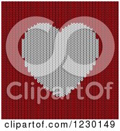 Poster, Art Print Of White Knitted Heart And Red Wool