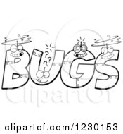 Black And White Robot Letters Forming The Word Bugs