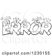 Poster, Art Print Of Black And White Robot Letters Forming The Word Error