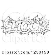 Poster, Art Print Of Black And White Robot Letters Forming The Word Shock